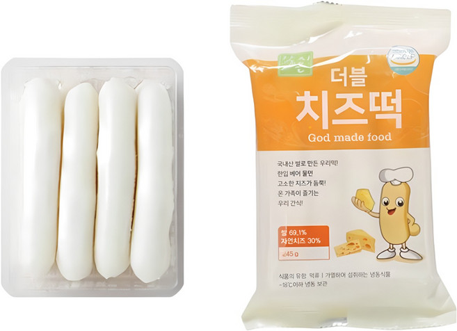 갓지은 구워먹는 더블치즈떡 5봉, 245g, 5개, 더블치즈떡 245g 5봉(총40개입)