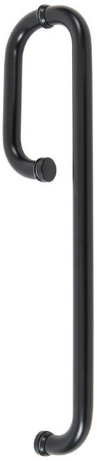 철물이네 강화도어손잡이 L자 200x550mm 스텐 유리문 강화문, 1개, 블랙