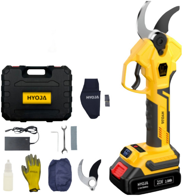 효자 전기 전동 충전 전지가위 40mm 충전식 정전 고지 나무 가지치기, 1개