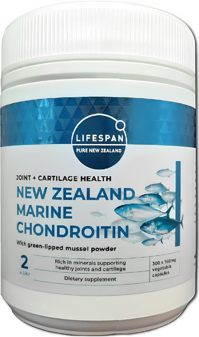 뉴질랜드 상어연골 관절 연골건강 라이프스팬 마린 콘드로이친 750mg 300캡슐 1통, 1개, 300정