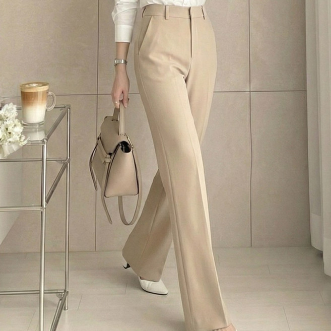 여성 메이블룸 슬랙스 일자/부츠컷 2가지 빅사이즈여성의류 스판 밴딩팬츠 히든밴딩 하이웨스트 키작녀 오피스룩 데일리룩 하객룩 유니폼 봄 여름 가을