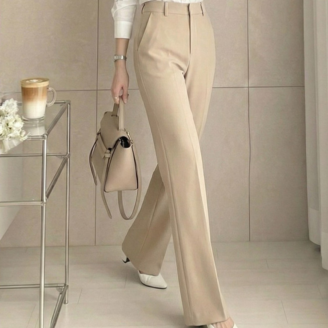 여성 메이블룸 슬랙스 일자/부츠컷 2가지 빅사이즈여성의류 스판 밴딩팬츠 히든밴딩 하이웨스트 키작녀 오피스룩 데일리룩 하객룩 유니폼 봄 여름 가을