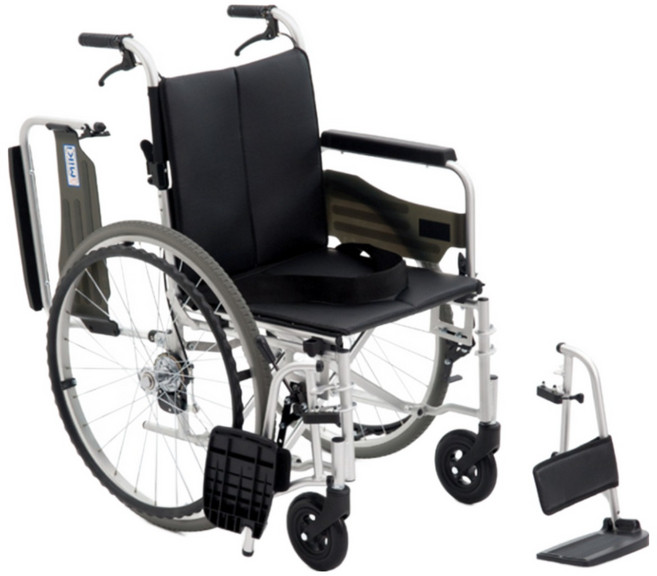 미키코리아메디칼 알루미늄 휠체어 SMART-C PU (발걸이 착탈) 휠체어/휠체어용품, 1개