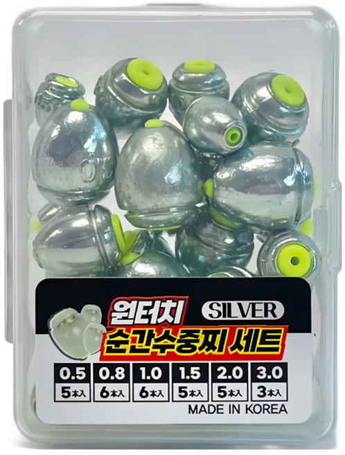 원터치 순간수중 세트 30개입 수중찌 속공, 실버, 1개
