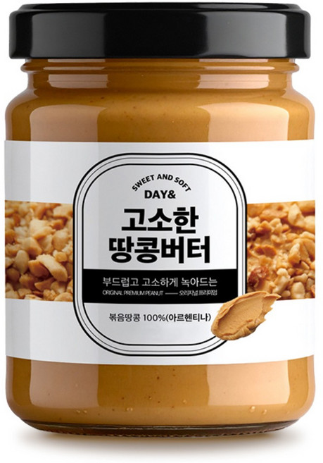 데이앤 무가당100% 무첨가 고소한 순수 땅콩버터, [땅콩100%] 데이앤 무가당100% 무첨가 고소한 순, 210g, 1개