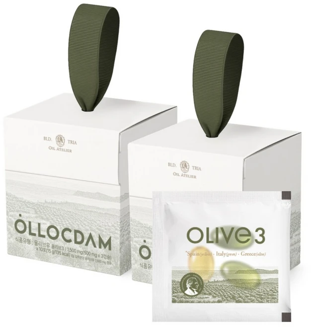 올록담 올리브3 EVOO 지중해 올리브오일 캡슐, 2박스, 30정 - 쿠팡