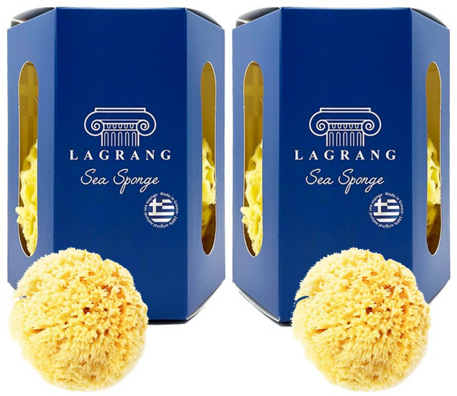 [건조클립증정] 2개입 그리스산 라그랑 천연해면 스펀지 - XL SIZE, 2개