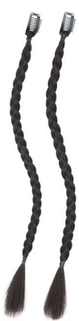 팬시온 인싸 땋은머리 피스 솜브레 브릿지 가발 머리 클립 발레아쥬 붙임 옴브레, 04.블랙, 1개