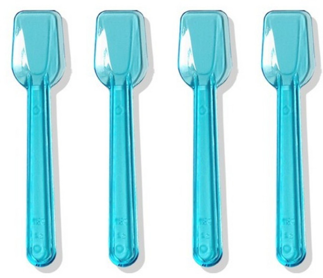 [팩/500개] 개별포장 리뉴얼 표준스푼 9.5cm 젤라또 아이스크림 일회용스푼 6종 6컬러, 파랑(1팩/500개), 1개