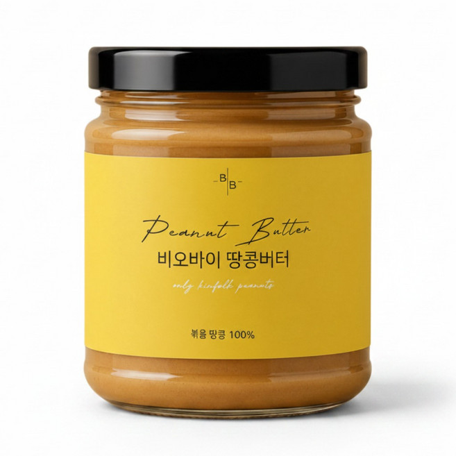 비오바이 국내제조 무가당 땅콩버터 피넛버터 유리병, 1개, 450g