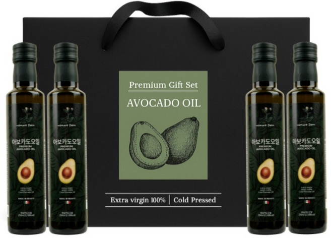 네이처담 엑스트라버진 아보카도오일 핑크솔트 선물세트 추석 명절, 1번(오일4), 1박스