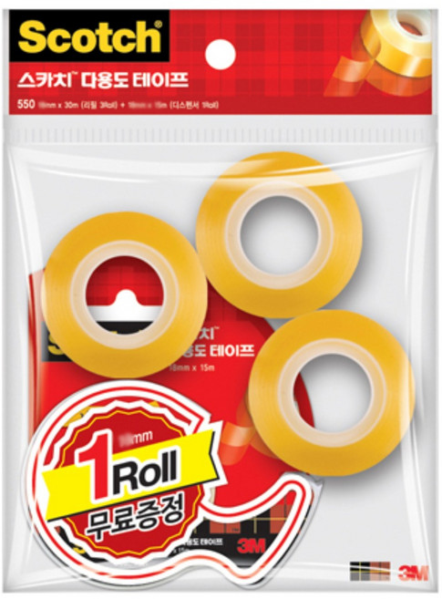 3M 스카치 다용도 테이프 550 12mm 3+1, 1개