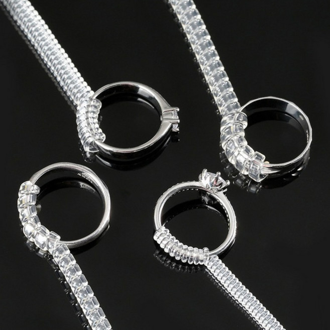 주니니몰 반지 사이즈 줄이기 4종세트 조절 링 스프링, 8개, 투명