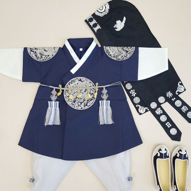 어썸한복 천우 남색 용포 남아한복