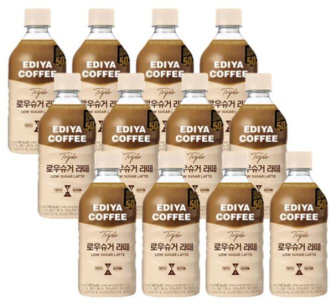 이디야 트리플 로우슈거 라떼, 12개, 500ml
