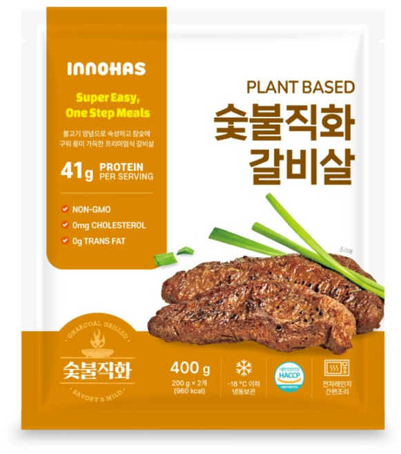 이노하스 숯불직화 갈비살 400g x 3봉 비건고기 식물성대체육, 3개
