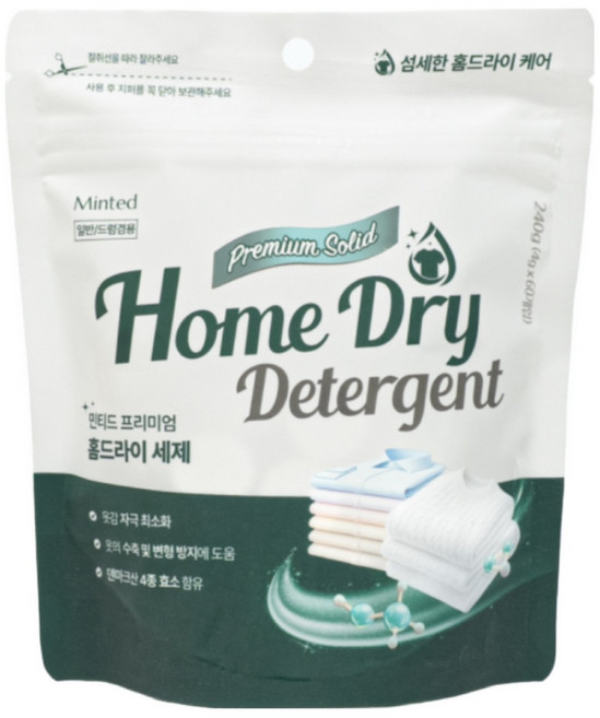 민티드 고체 중성 드라이세제 본품 60p, 240g, 2개