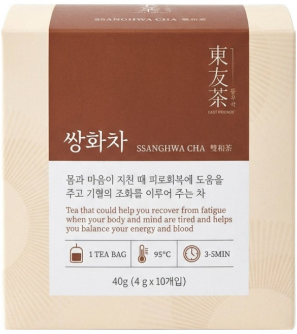 쌍화차 프리미엄 대용량 명상 아티스트가 빚은 내면의 조화 국산 한방 수제 티백 (40g), 4g, 1개, 10개입, 4g