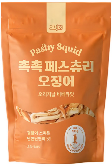 리상회 촉촉 페스츄리 오징어 맥주안주 간식 바베큐맛, 130g, 3개
