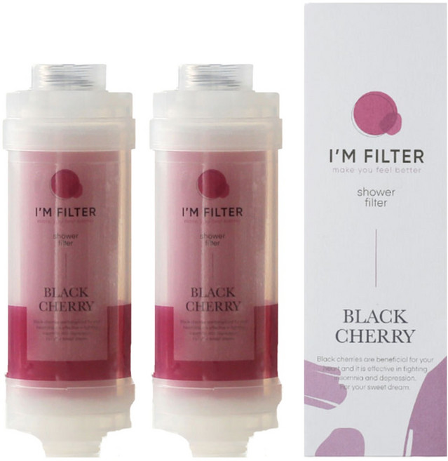 아임필터 비타민 녹물 염소 제거 향기 샤워 필터, 블랙체리, 2개