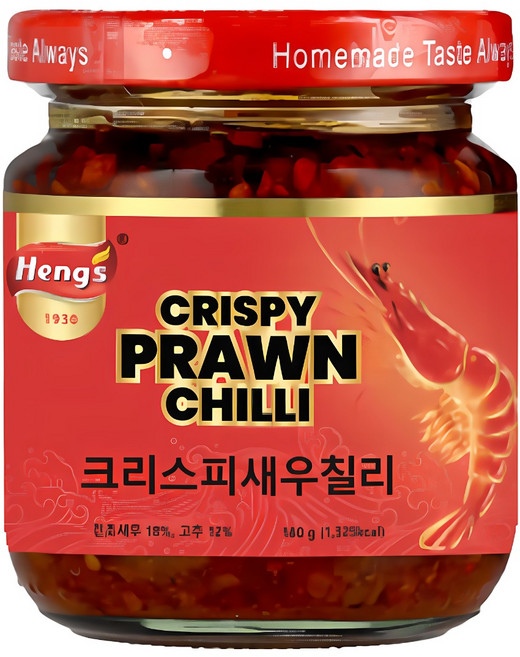 헹스 크리스피 칠리 새우 라유 고추기름 180g, 1개, 180ml