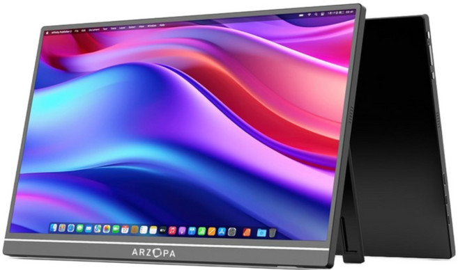 ARZOPA 아르조파 15.6인치 휴대용 모니터 FHD 1080P 60Hz IPS 디스플레이 노트북 맥북 PS5 스위치 PC용, A1, 39.6cm