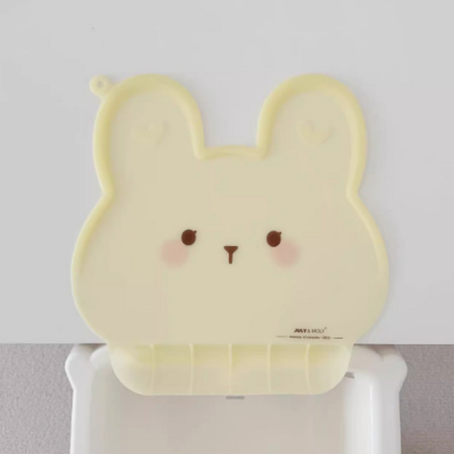 디비언트 흘림방지 방수 실리콘 테이블 식탁매트, 토끼 - 방투명노랑, 1개