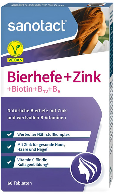 자노탁트 sanotact sanotact 비어헤퍼 아연 60정 156442, 6개