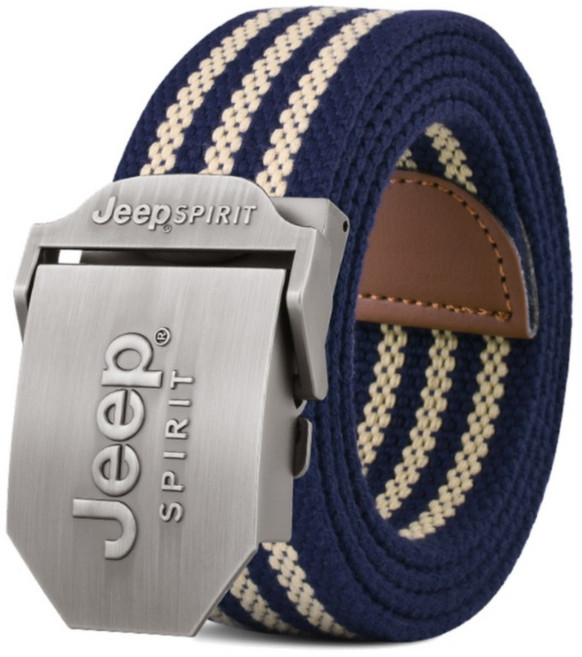JEEP SPIRIT 남자 캐쥬얼 스트라이프 버클 벨트