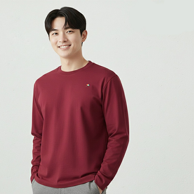 아놀드파마 남자 베이직 코튼 긴팔 티셔츠