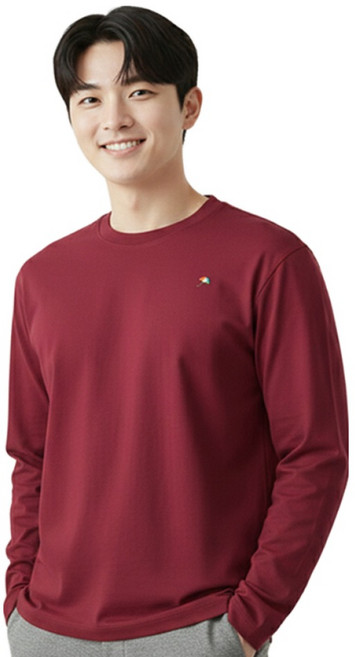 아놀드파마 남자 베이직 코튼 긴팔 티셔츠