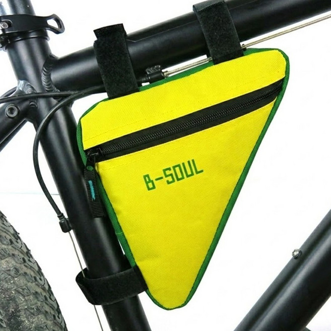 퓨어온 자전거 삼각 프레임 방수 자전거라이딩백 20 x 18.5 x 4 cm, 그린