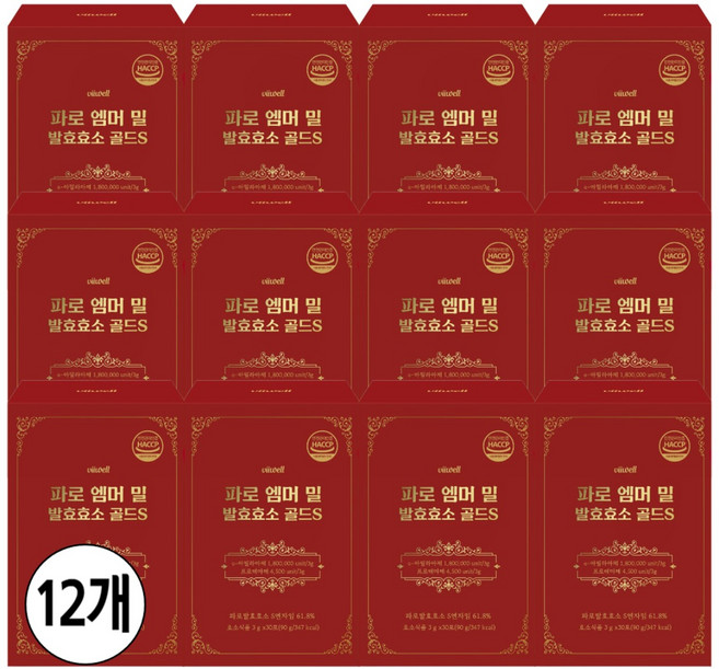 파로 곡물 발효 효소 분말 스틱 식약처 HACCP 인증, 12개, 30회분