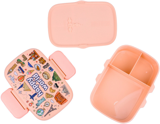 콩콩도시락 코리아 / 월드 도시락통, 1개, 핑크