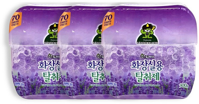 산도깨비 화장실용 탈취제 라벤더향, 300g, 6개