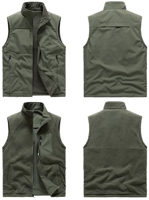 스토리원 JG-FWJK032 남성 히든포켓 폴라폴리스 리버서블 조끼