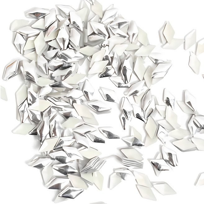 모양찡/네일/큐빅/보석/핫픽스/아크릴스톤/스톤/하피스, 1세트, 모양찡_마름모-실버(100개)