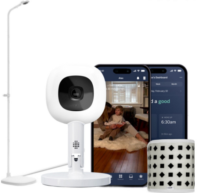 내닛 신생아 홈캠 + 고정형 플로어&휴대용 플렉스 스탠드 유아 육아 베이비캠 베이비 모니터, 번들 상품