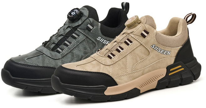 SIISEEN 남자 다이얼 안전화 사계절 미끄럼 방지 작업화S-462
