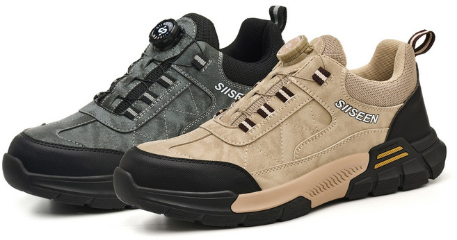 SIISEEN 남자 다이얼 안전화 사계절 미끄럼 방지 작업화S-462