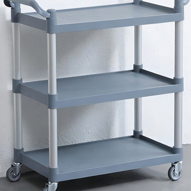 3단 서빙카트 운반카트 식당 주방 업소용 웨건 트롤리 스텐 대형, 1개, 그레이