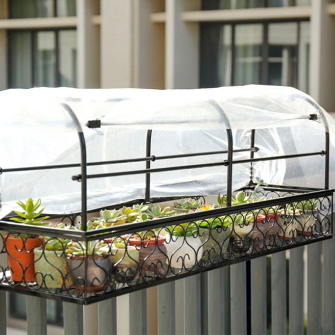 모칸도 베란다 화분걸이+하우스 거치대 세트 100x25cm 난간용고리, 고층 화이트, 1개, 화분걸이, 직각6.2cm