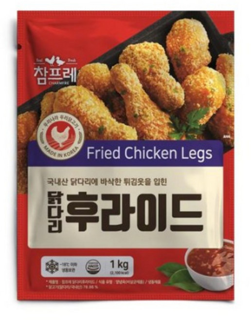 당일발송 국내산 닭다리 참프레 바삭한 닭다리 후라이드 1kg, 2개