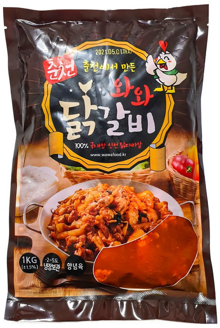 춘천 양념닭갈비 다리살 1kg 원조맛 (3-4인분)+야채팩 230g+양념 50g 국내산 냉장육, 1.28kg, 1개