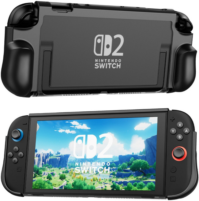 UtechSmart 닌텐도 스위치2 케이스 원터치 조이콘 장탈착 구조 케이스, 1개, 블랙, 2세대