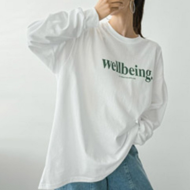 여자 빅사이즈 오버핏 웰빙 박스 롱 티셔츠 봄가을 긴팔티