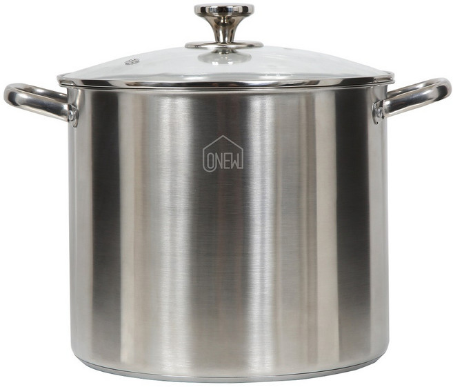 [부모님 / 집들이 선물추천] 오뉴 ONEW IH 인덕션겸용 304 올스텐 15L 대용량 곰솥 냄비 30cm, 1개, 실버