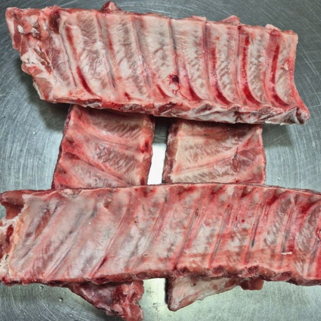 (한마음 미트)수입산 로인립 살밥많은 bbq 등갈비 폭립 찜 구이 캠핑용 2kg/4kg (1번컷팅) 1박스10kg (냉동), 1개, 4kg