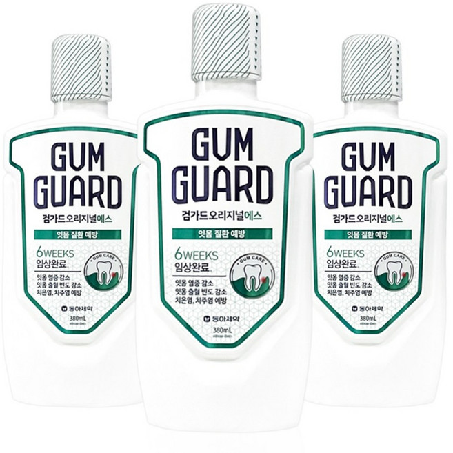 검가드 오리지널에스 구강청결제, 380ml, 3개