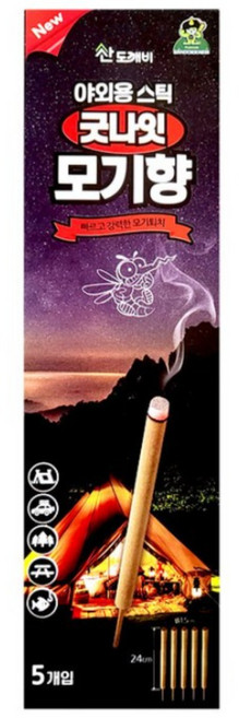 산도깨비 스틱형 모기향 킬파프 야외용 캠핑용, 35g, 5개